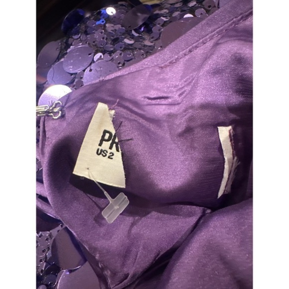 Princess Polly Purple Sequin Halter Mini Dress Open Back Party Disco US 2 - Picture 8 of 8